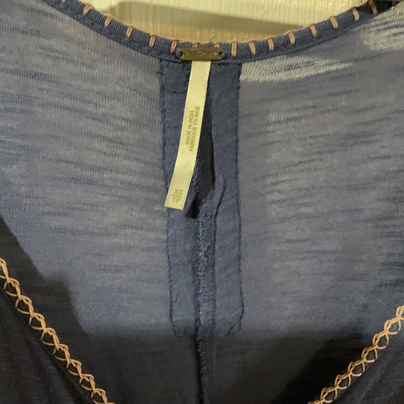 Free People Blue Aztec Embroidered Tassel Mini Dress - Picture 2 of 8